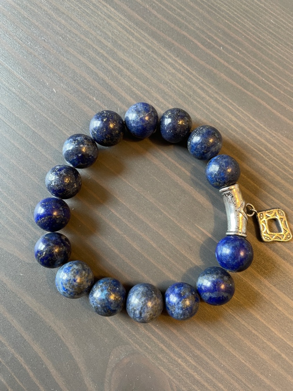 Vintage Silpada Blue Lapis Bracelet with Silver Charm